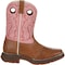 Durango Kids Western Boot, 3 M, Leather, 8 in H, Tan/Pink BT287 - alternate 7